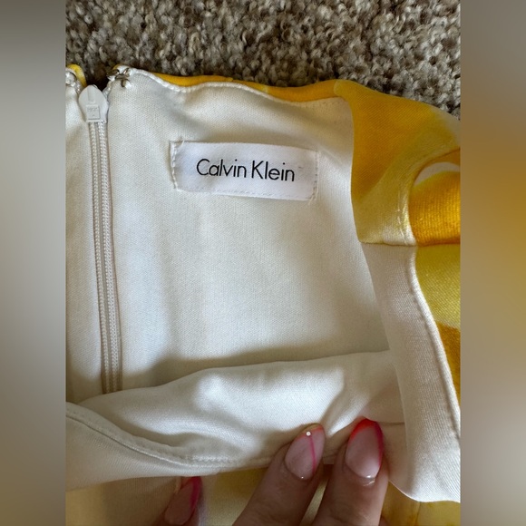 Calvin Klein White and Yellow Flower Dress - Picture 3 of 5